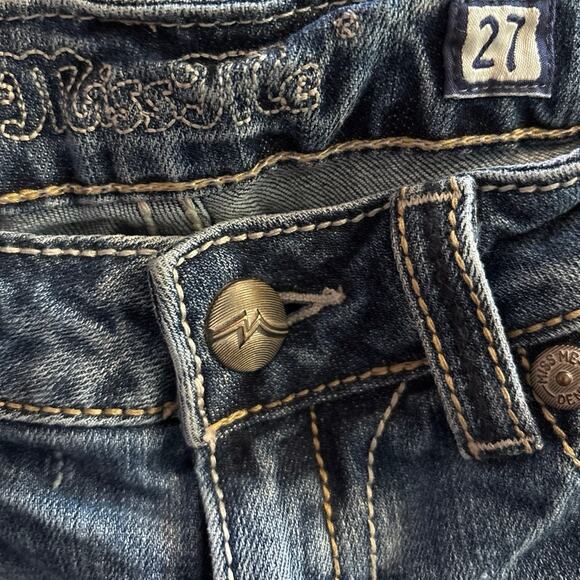 Miss Me Size 27 Skinny Jeans Bling Jewels Style JD103752 Low Rise Y2K - Picture 4 of 7